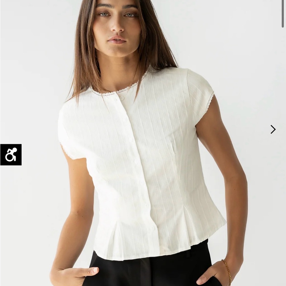 Bohme White Cap Sleeve Blouse